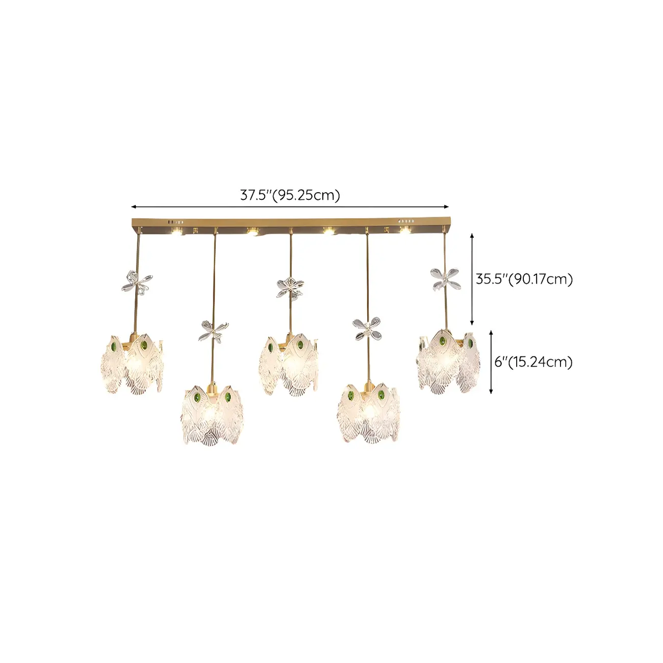 Elegant Gold Glass Pendant Light for Kitchen Island Image - 30 | homeyfad