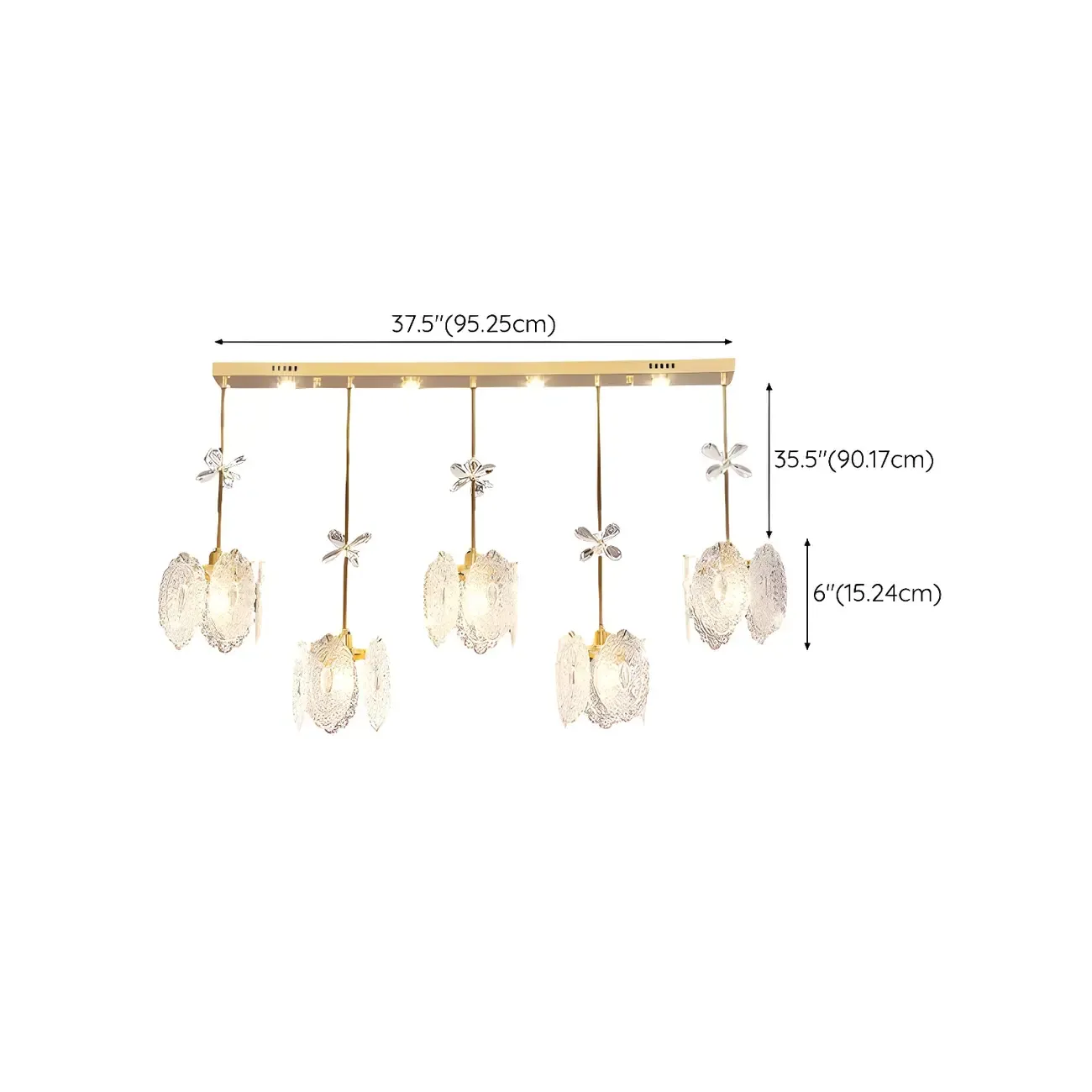 Elegant Gold Glass Pendant Light for Kitchen Island Image - 31