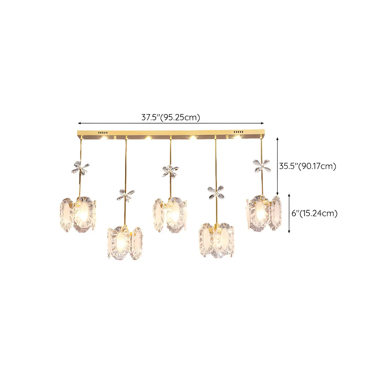 Elegant Gold Glass Pendant Light for Kitchen Island Image - 32 | homeyfad