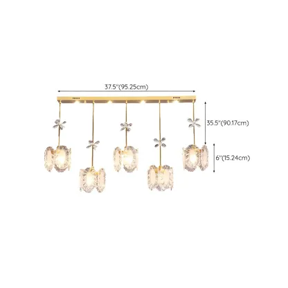 Elegant Gold Glass Pendant Light for Kitchen Island Image - 32