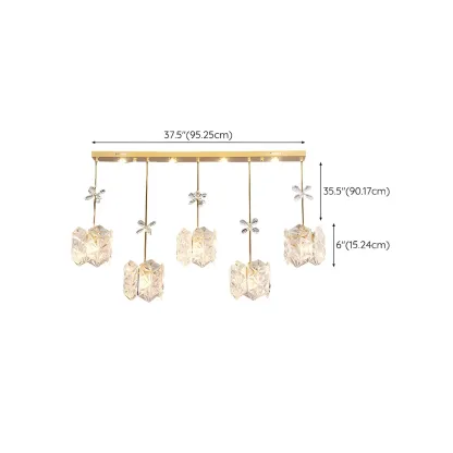 Elegant Gold Glass Pendant Light for Kitchen Island Image - 33