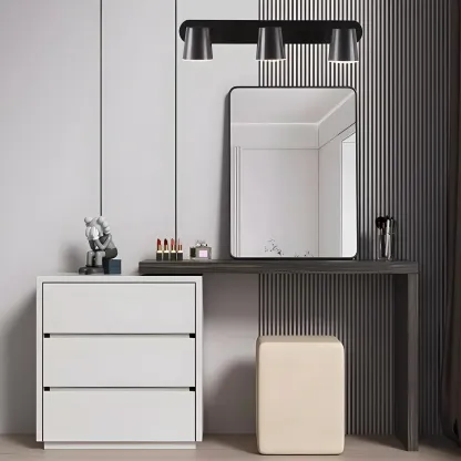 Geometric Dimmable Black Vanity Light  with 3-Light