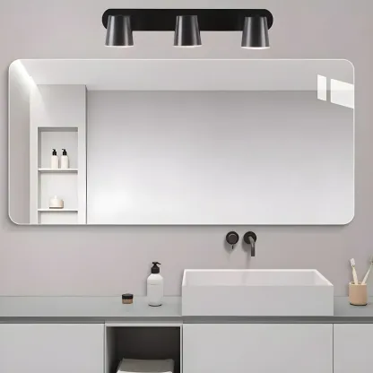 Geometric Dimmable Black Vanity Light  with 3-Light