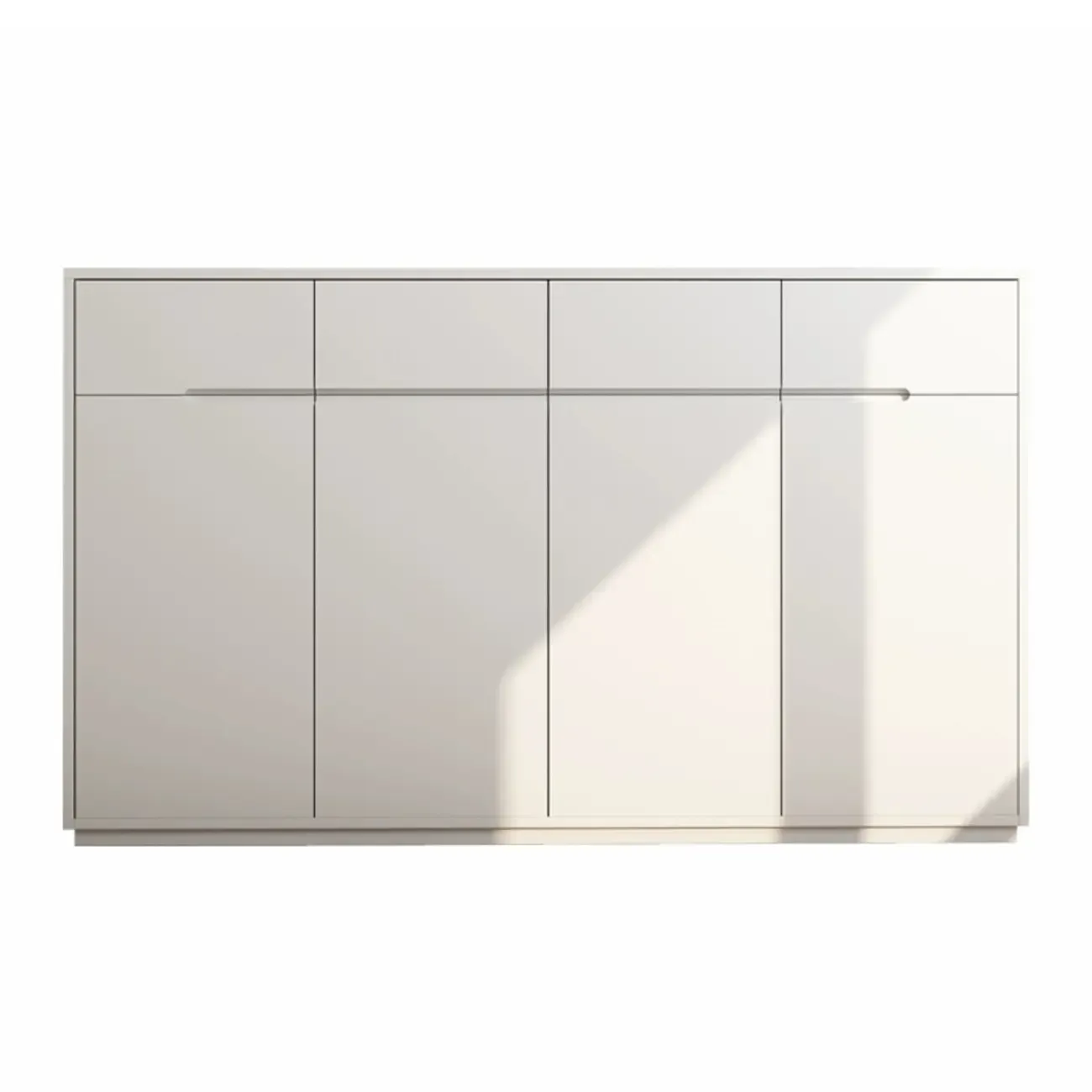 Trendy Large White Wood Hallway Shoe Cabinet Image - 8