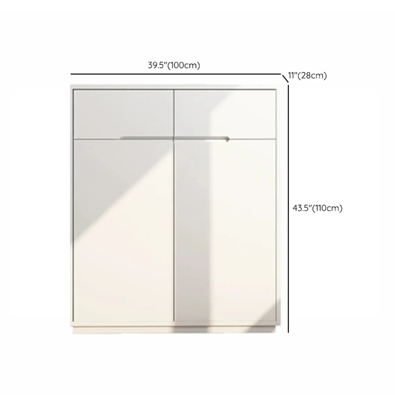 Trendy Large White Wood Hallway Shoe Cabinet #size