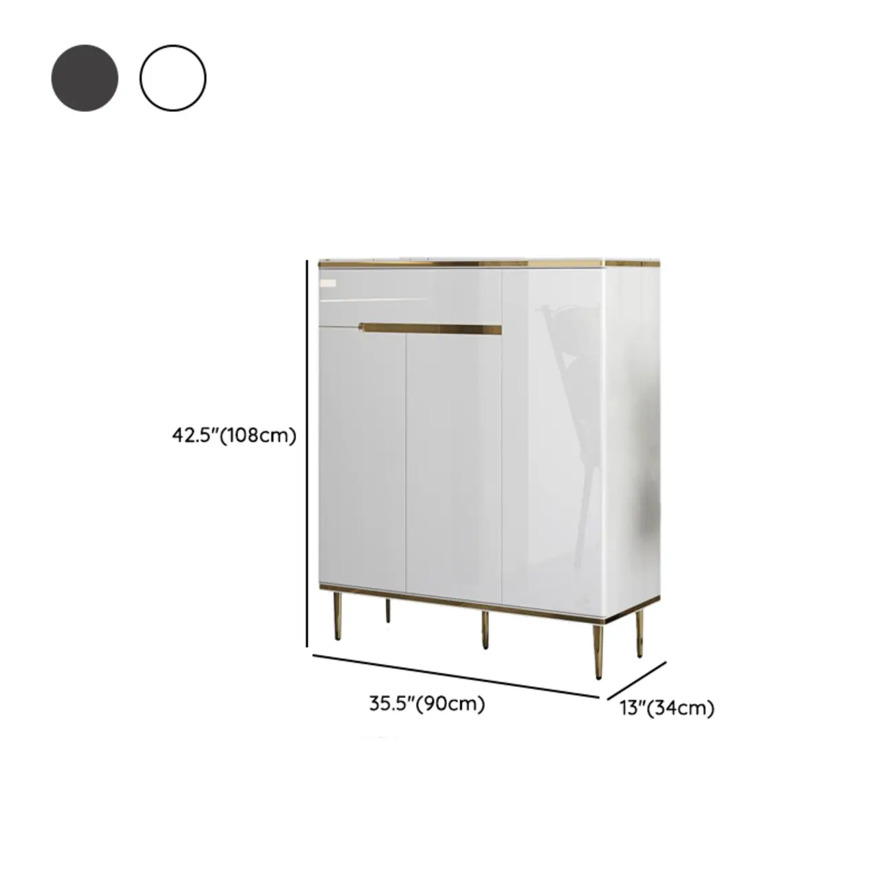 Glam Grey Solid Wood Entryway Shoe Storage Cabinet Image - 20 | homeyfad