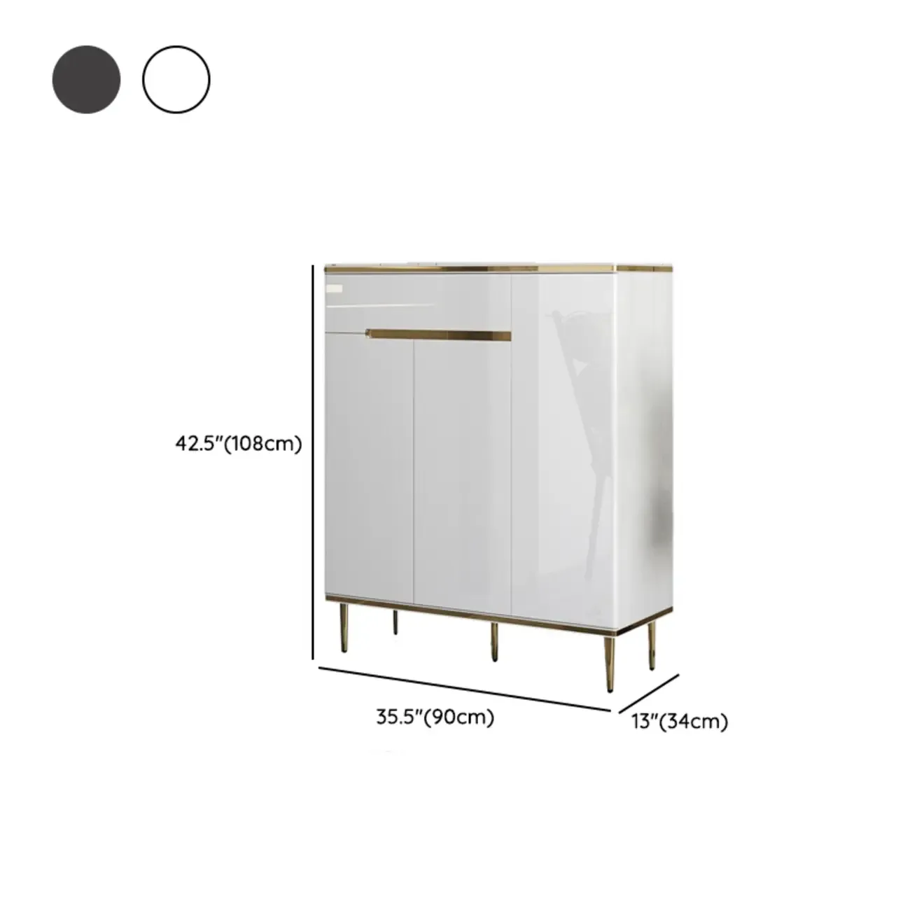 Glam Grey Solid Wood Entryway Shoe Storage Cabinet Image - 20