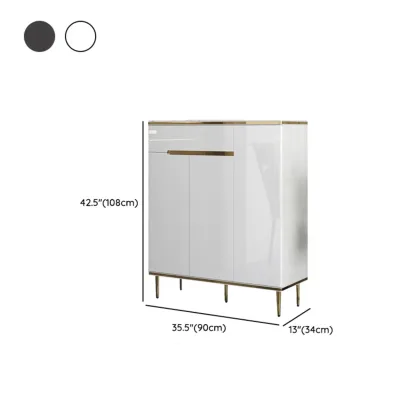 Glam Grey Solid Wood Entryway Shoe Storage Cabinet Image - 20