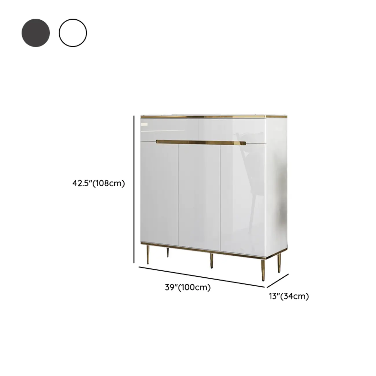 Glam Grey Solid Wood Entryway Shoe Storage Cabinet Image - 21 | homeyfad