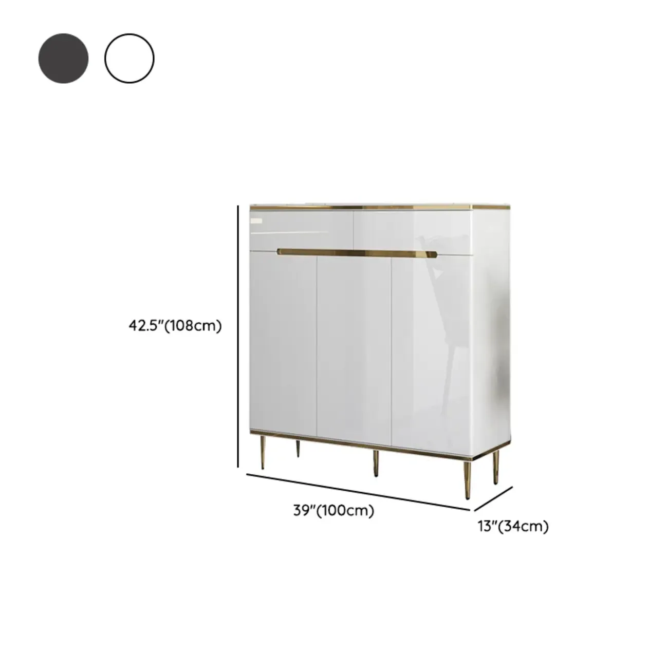 Glam Grey Solid Wood Entryway Shoe Storage Cabinet Image - 21