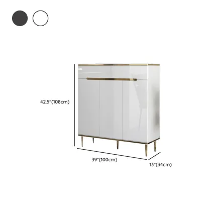 Glam Grey Solid Wood Entryway Shoe Storage Cabinet Image - 21