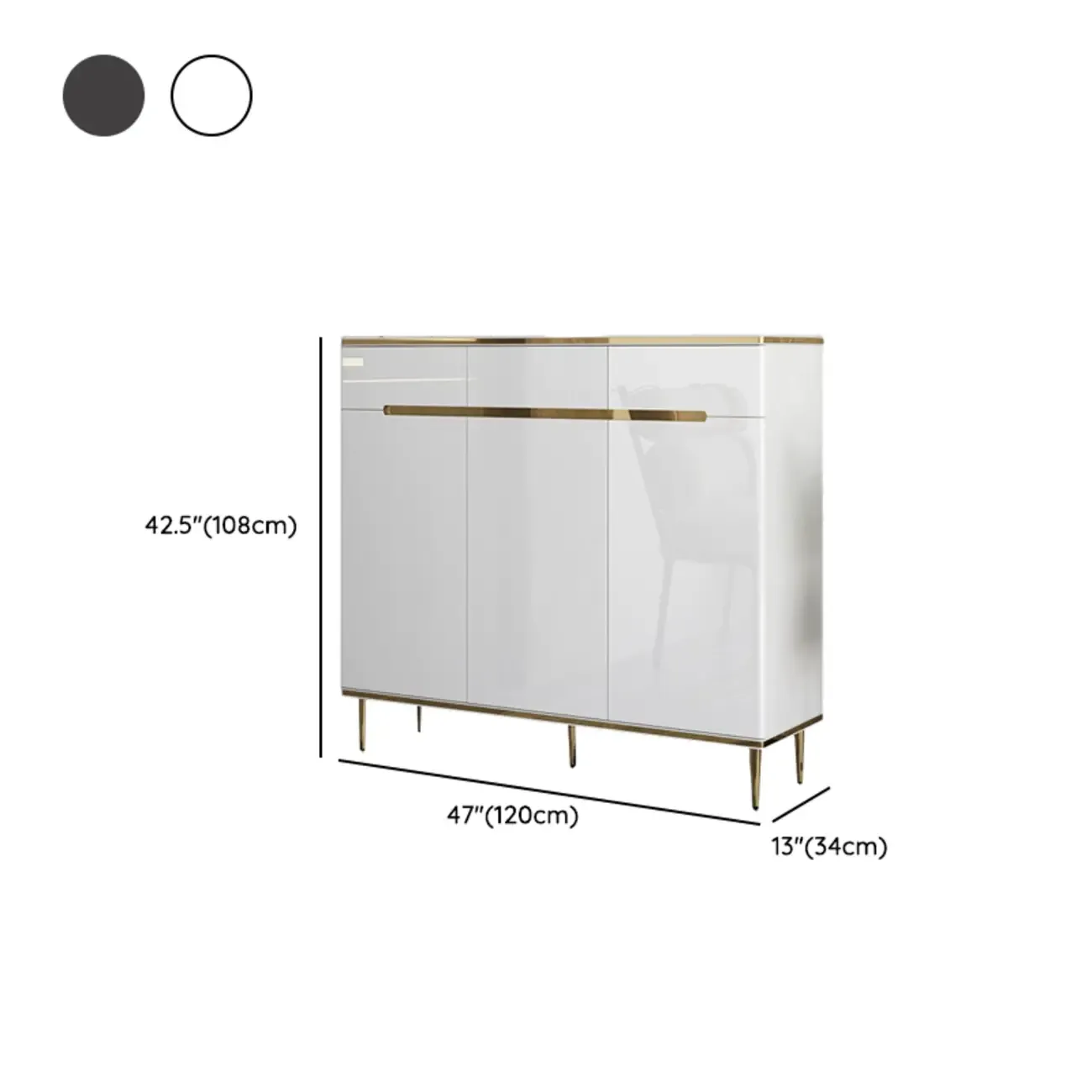 Glam Grey Solid Wood Entryway Shoe Storage Cabinet Image - 22