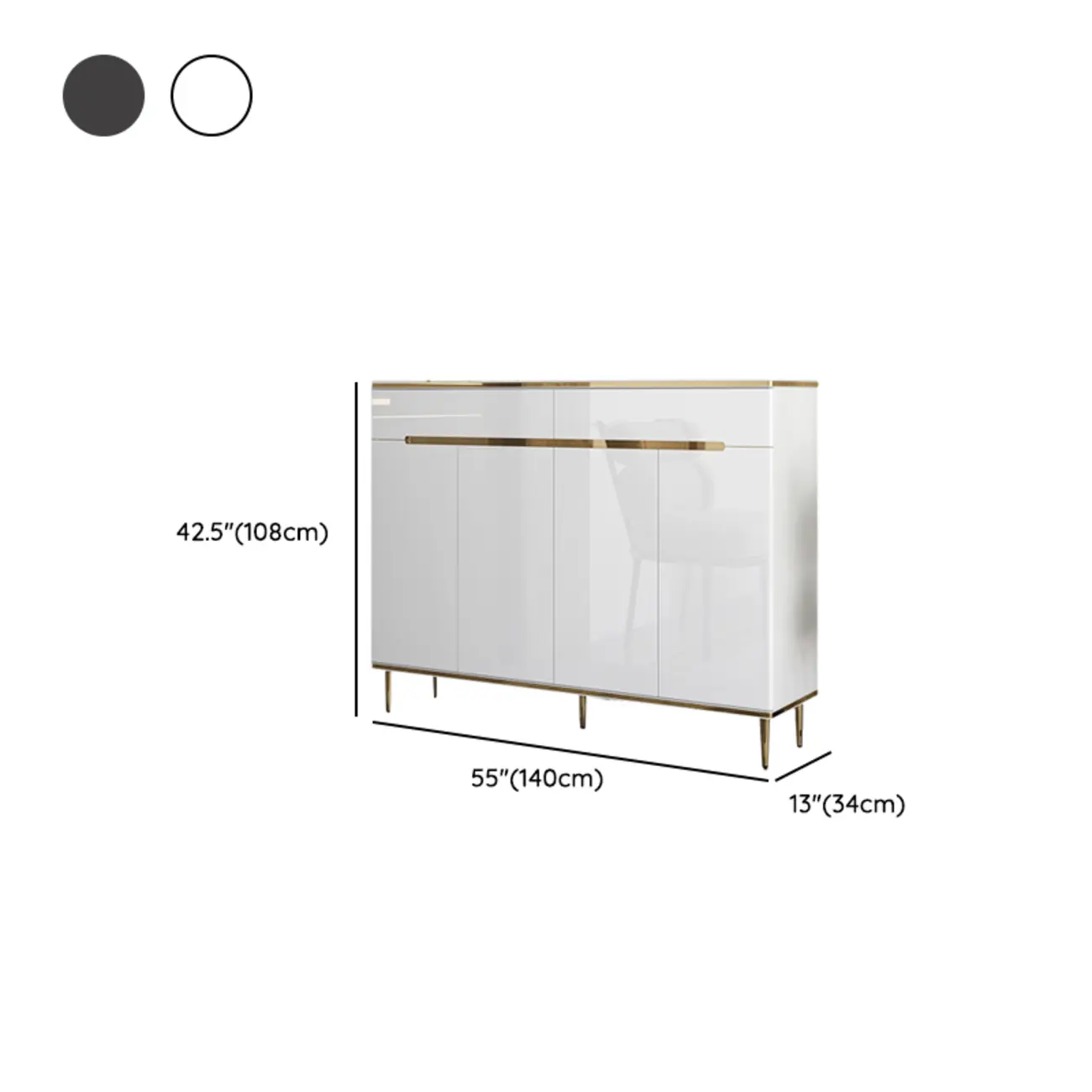 Glam Grey Solid Wood Entryway Shoe Storage Cabinet Image - 23 | homeyfad