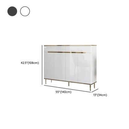 Glam Grey Solid Wood Entryway Shoe Storage Cabinet Image - 23