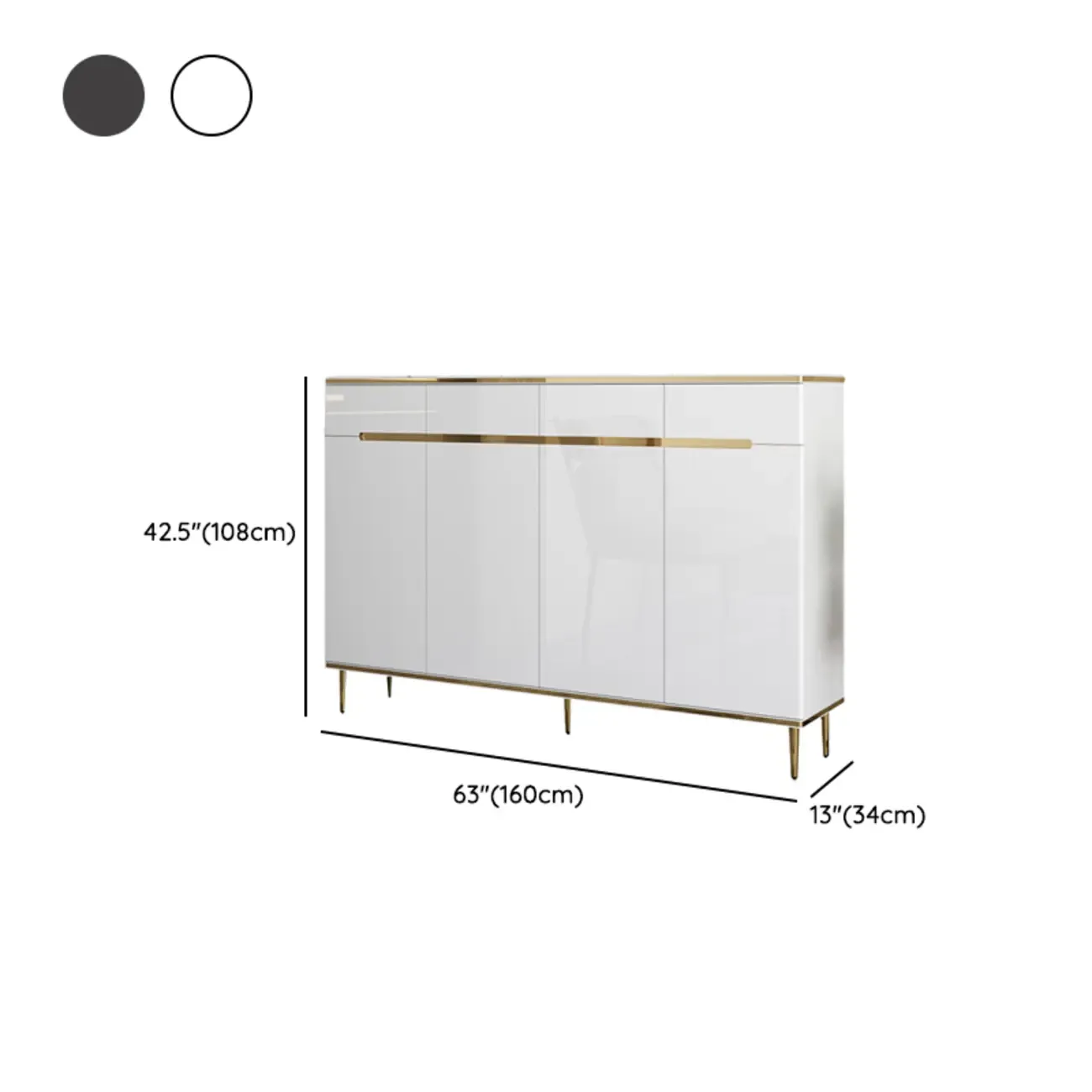 Glam Grey Solid Wood Entryway Shoe Storage Cabinet Image - 24