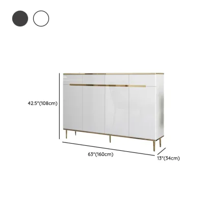 Glam Grey Solid Wood Entryway Shoe Storage Cabinet Image - 24