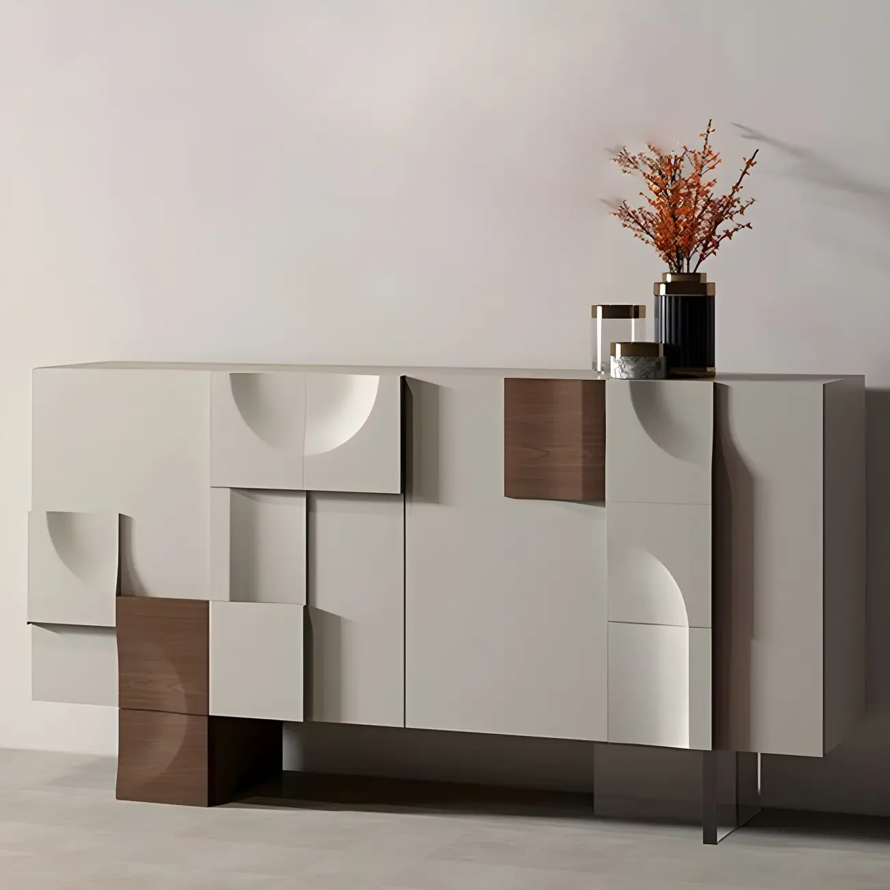 Artistic Cream Solid Wood Shoe Storage Cabinet Image - 6 | homeyfad