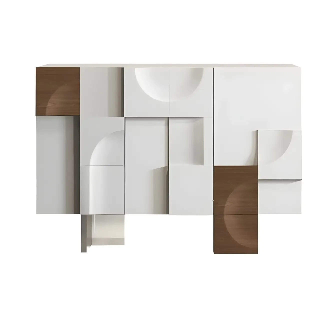 Artistic Cream Solid Wood Shoe Storage Cabinet Image - 7