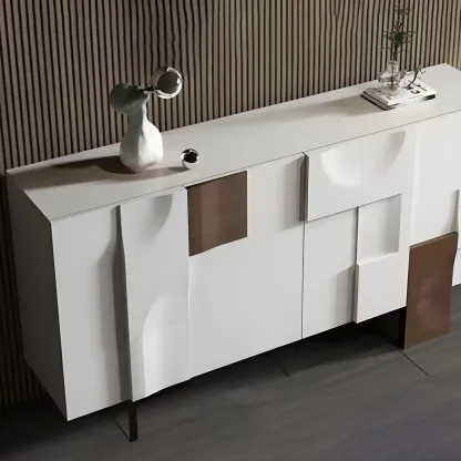 Artistic Cream Solid Wood Shoe Storage Cabinet Image - 8