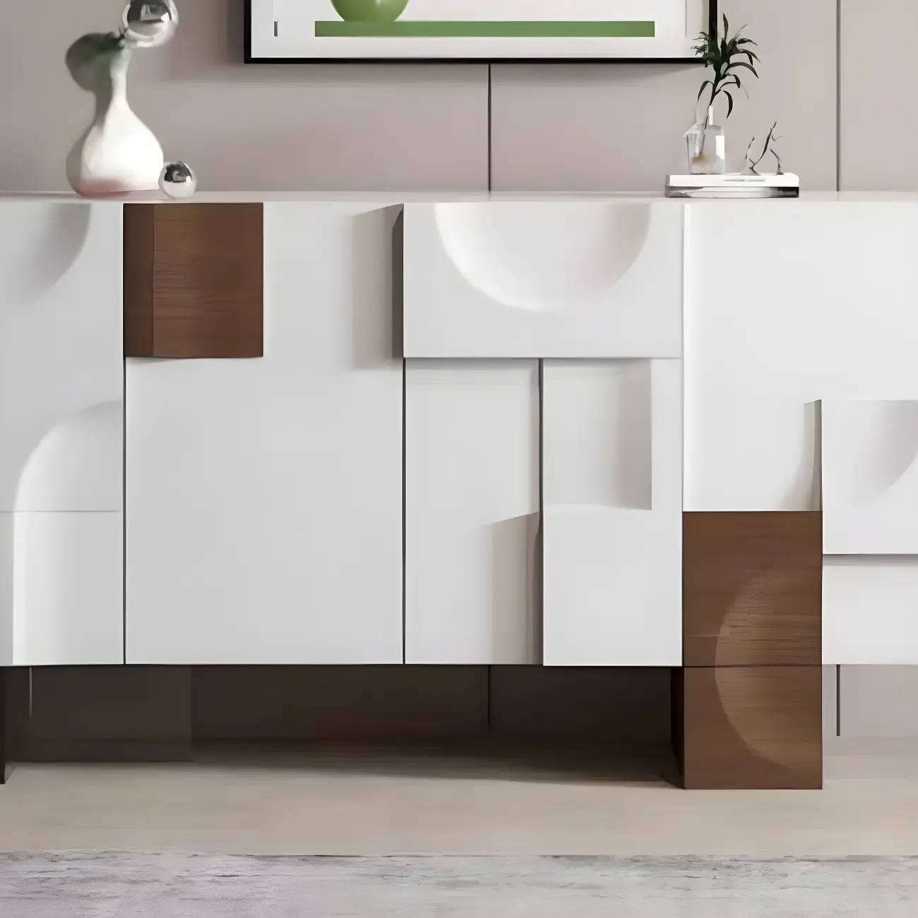 Artistic Cream Solid Wood Shoe Storage Cabinet Image - 10 | homeyfad