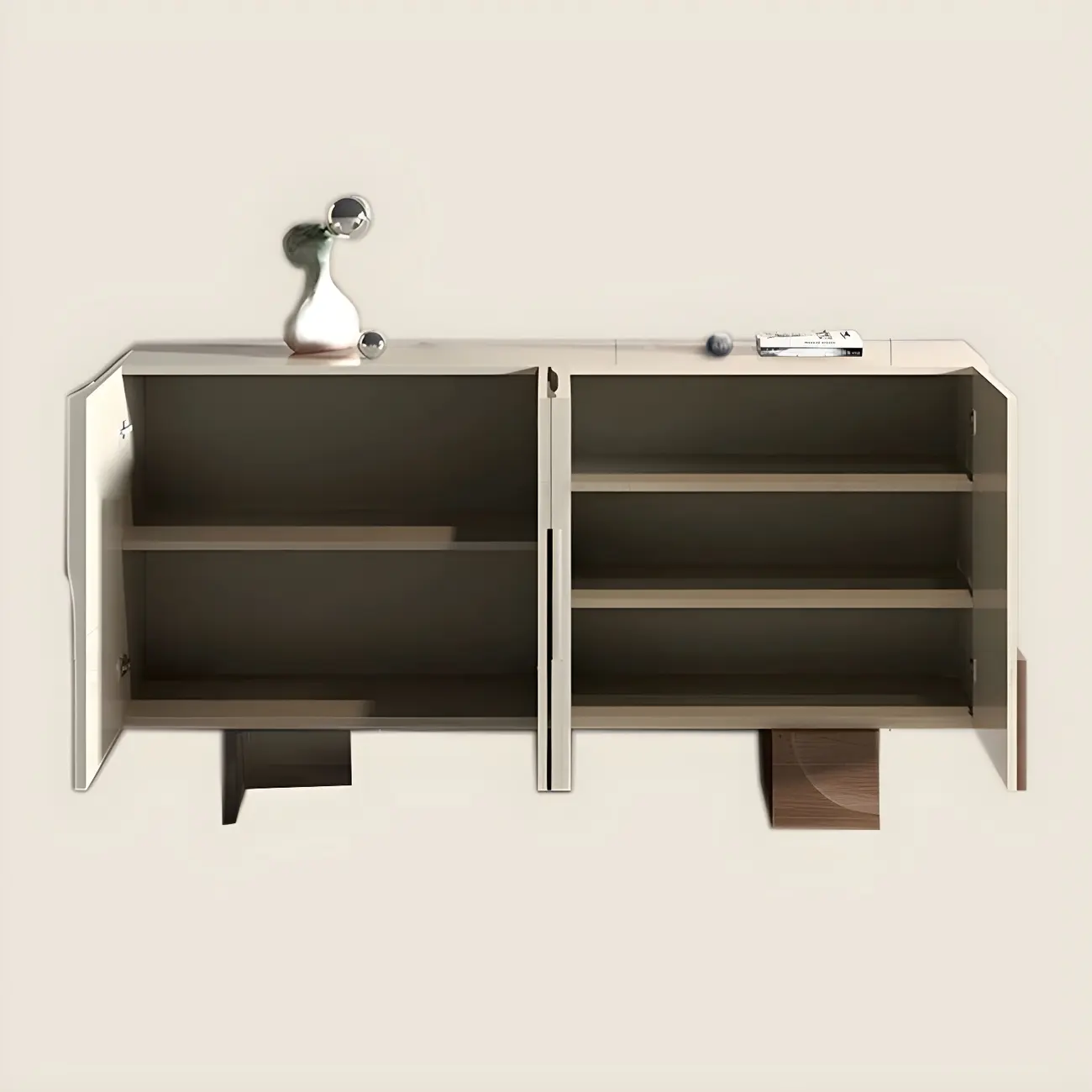 Artistic Cream Solid Wood Shoe Storage Cabinet Image - 11 | homeyfad