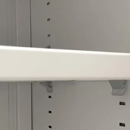 Modern White-Gray Metal Hallway Shoe Storage Cabinet Image - 10