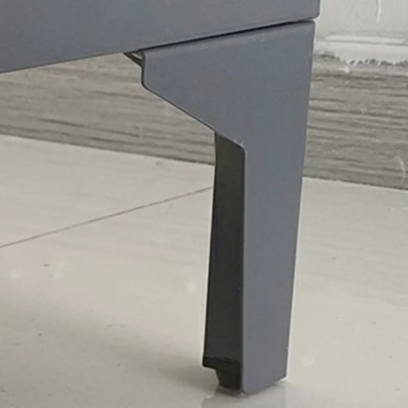 Modern White-Gray Metal Hallway Shoe Storage Cabinet Image - 13