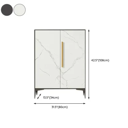 Modern White-Gray Metal Hallway Shoe Storage Cabinet #size