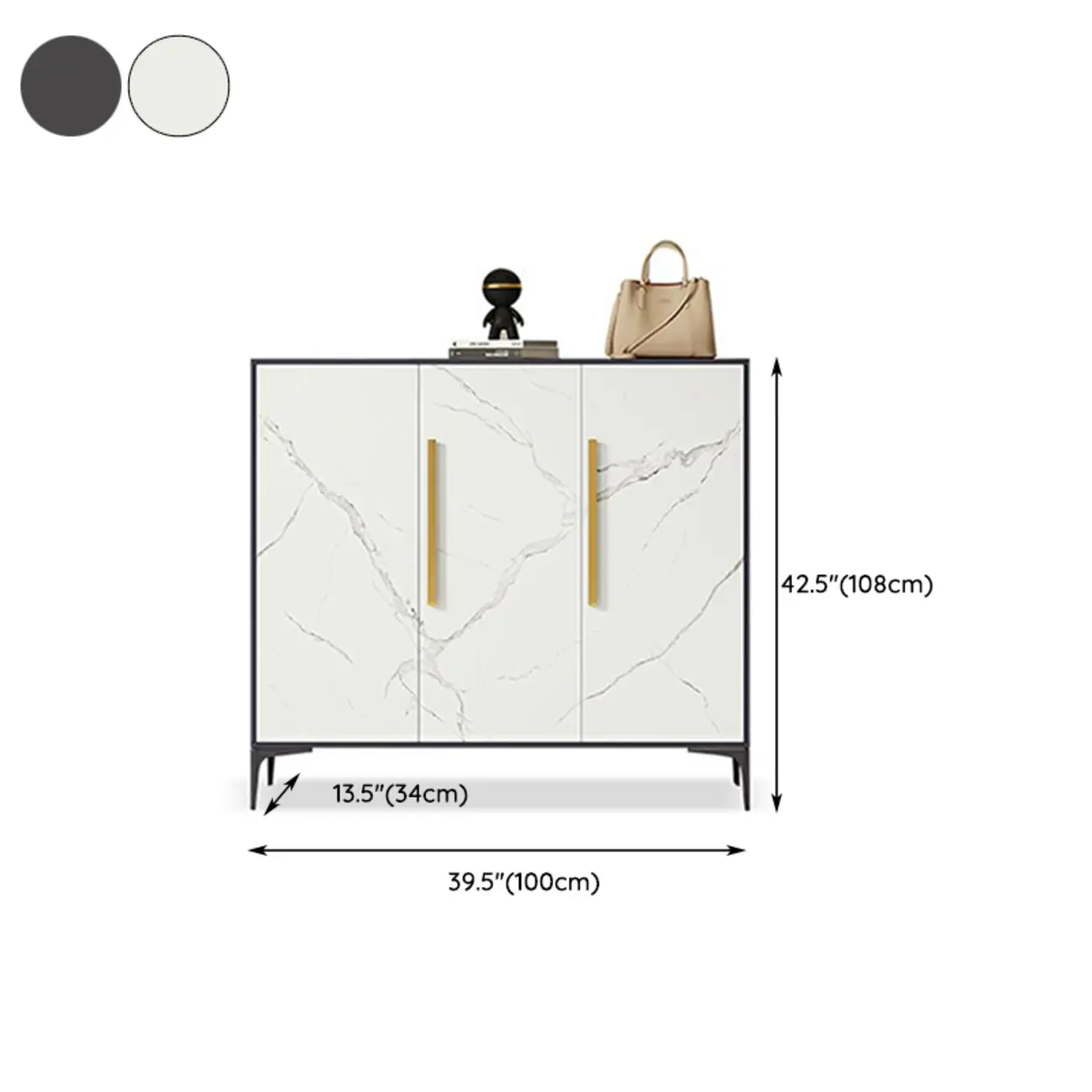 Modern White-Gray Metal Hallway Shoe Storage Cabinet Image - 16 | homeyfad