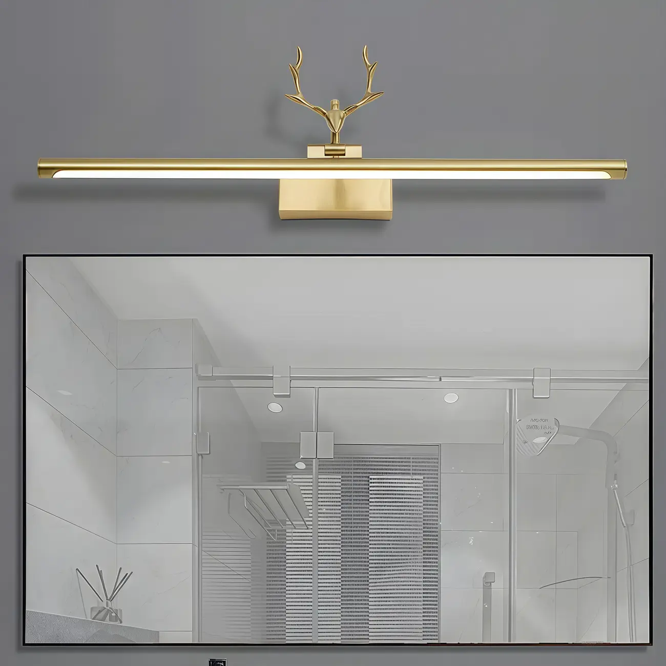 Modern Gold Antler Linear LED Bathroom Vanity Lights Image - 3 | homeyfad