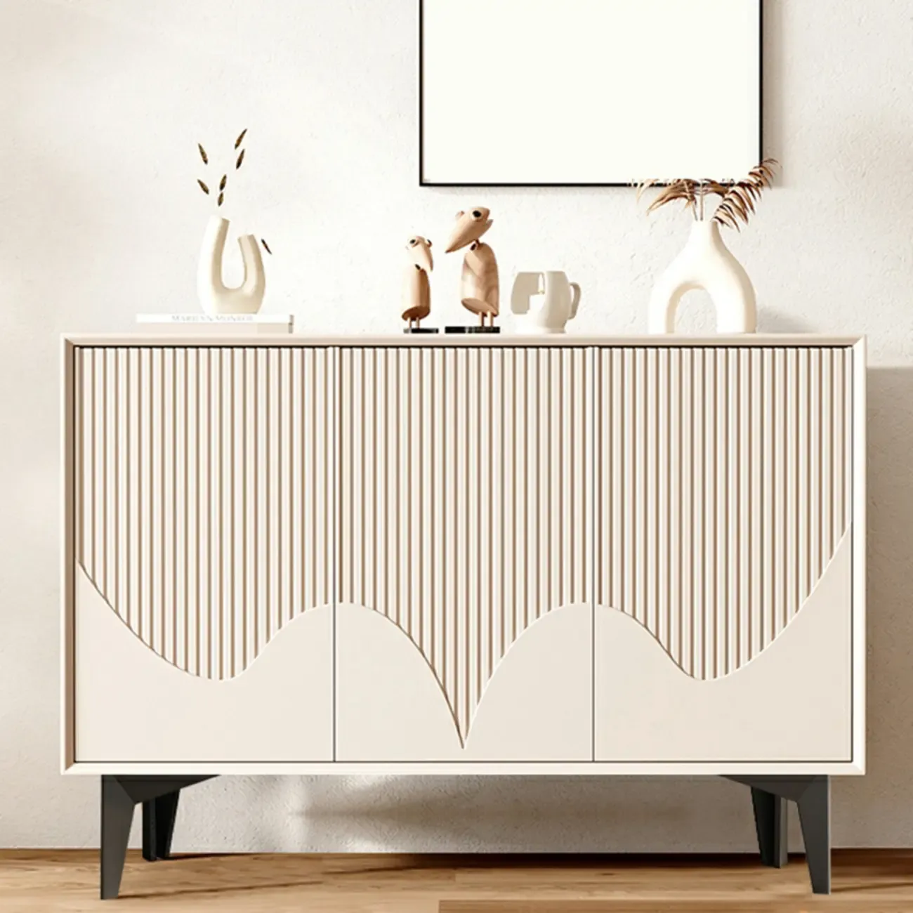 Hallway White Wood Shoe Cabinet with Slate Image - 2