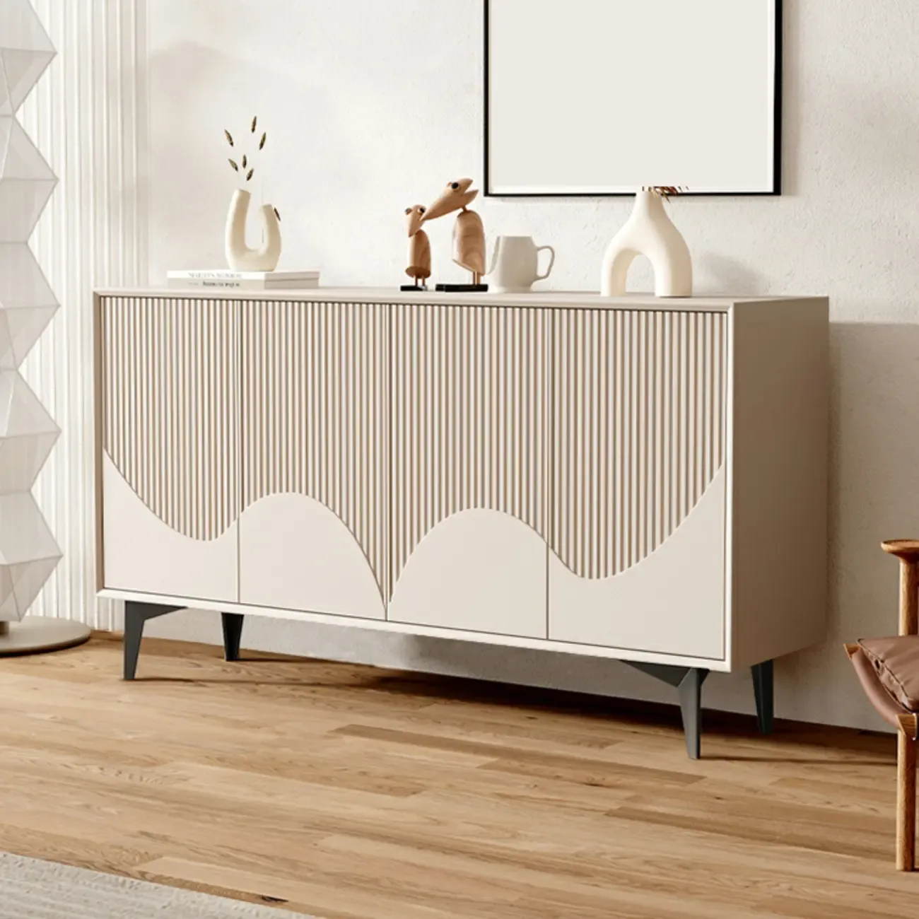 Hallway White Wood Shoe Cabinet with Slate Image - 7