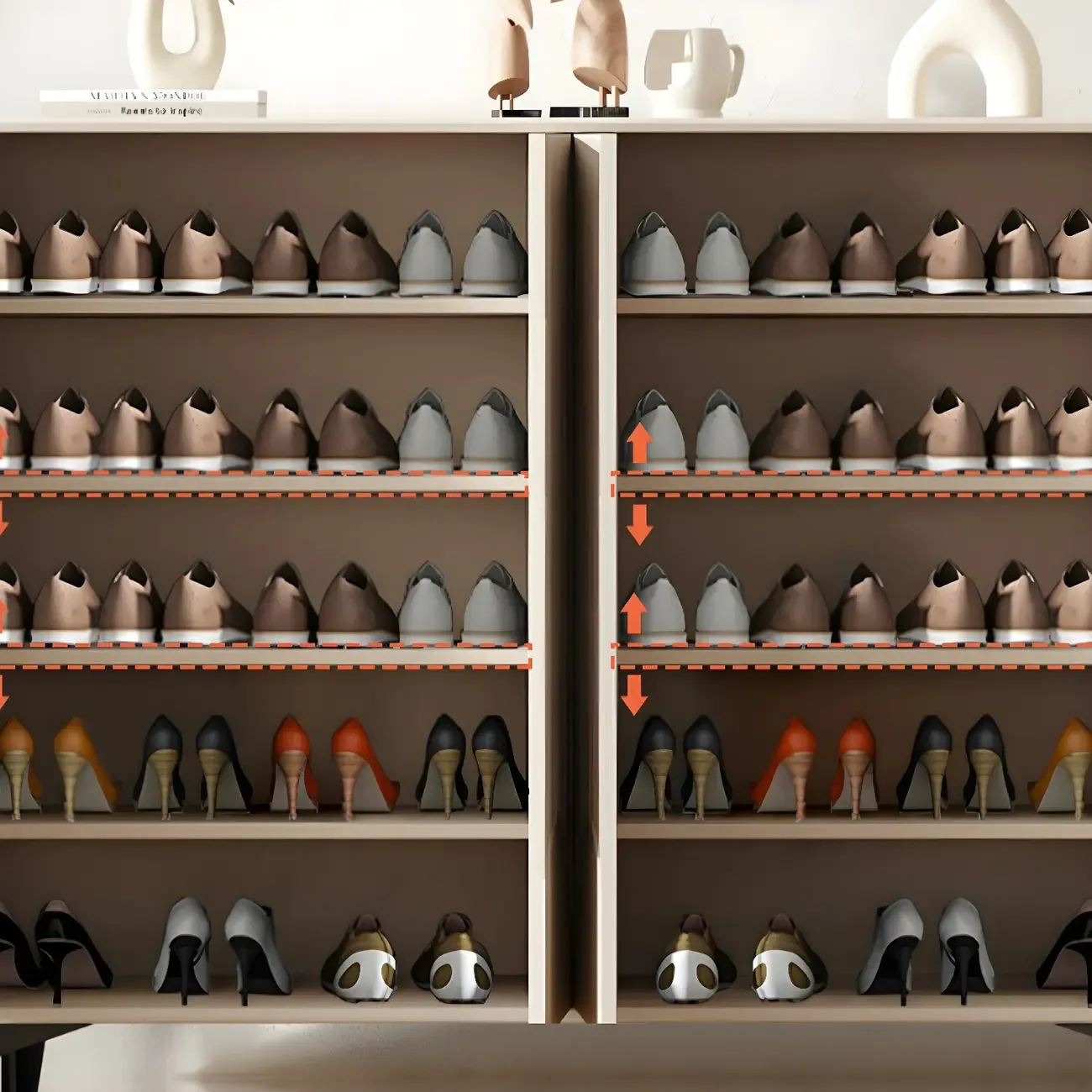 Hallway White Wood Shoe Cabinet with Slate Image - 11