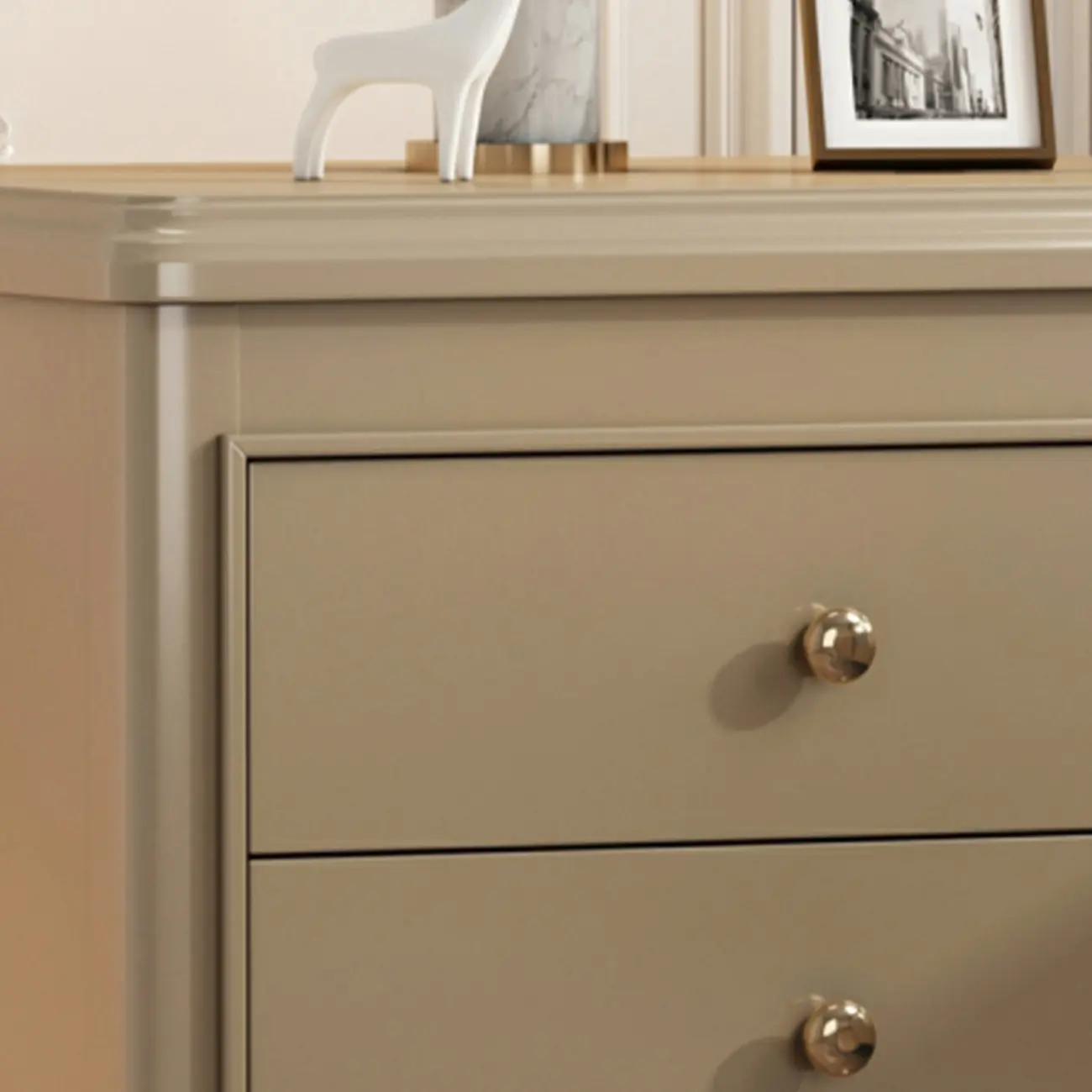 Glam Rubberwood White 2-Drawer Nightstand with Legs Image - 11 | homeyfad