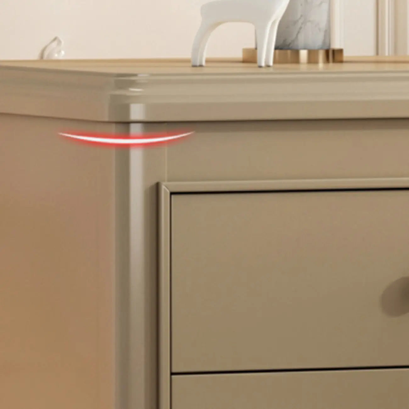 Glam Rubberwood White 2-Drawer Nightstand with Legs Image - 13 | homeyfad