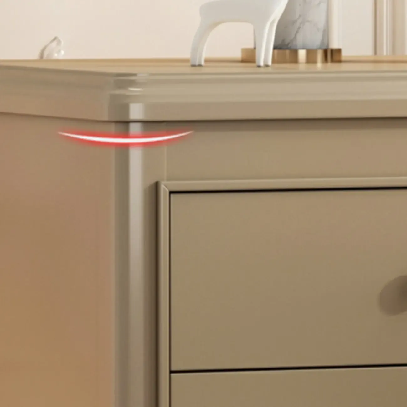 Glam Rubberwood White 2-Drawer Nightstand with Legs Image - 13