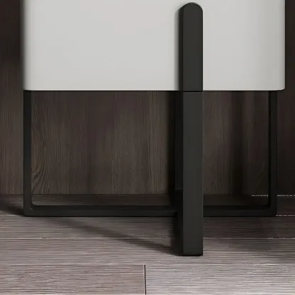 Modern Stone Top Leather Drawer Nightstand for Small Space Image - 8