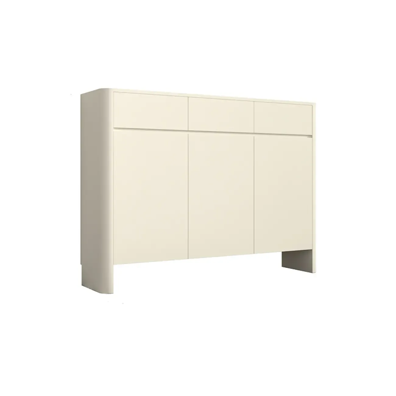 Scandinavian White Wood Entryway Shoe Cabinet Image - 8