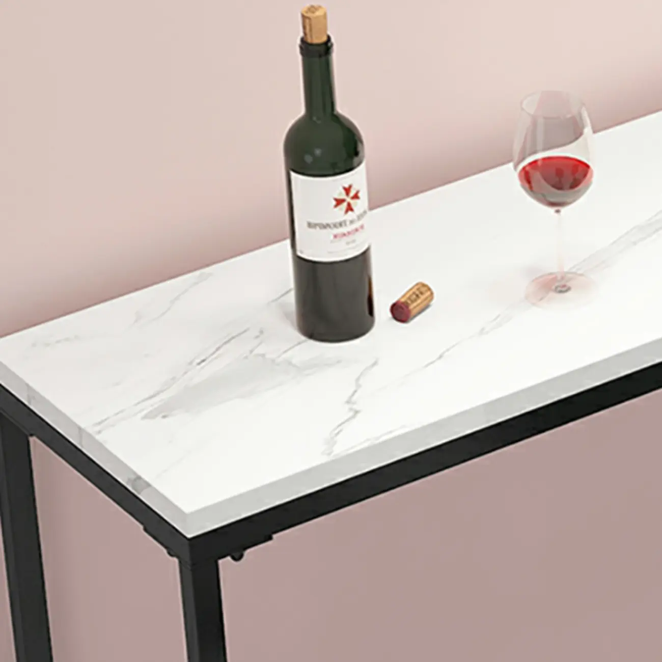 Glam White Marble Gold Iron Trestle Footrest Bar Tables Image - 5 | homeyfad