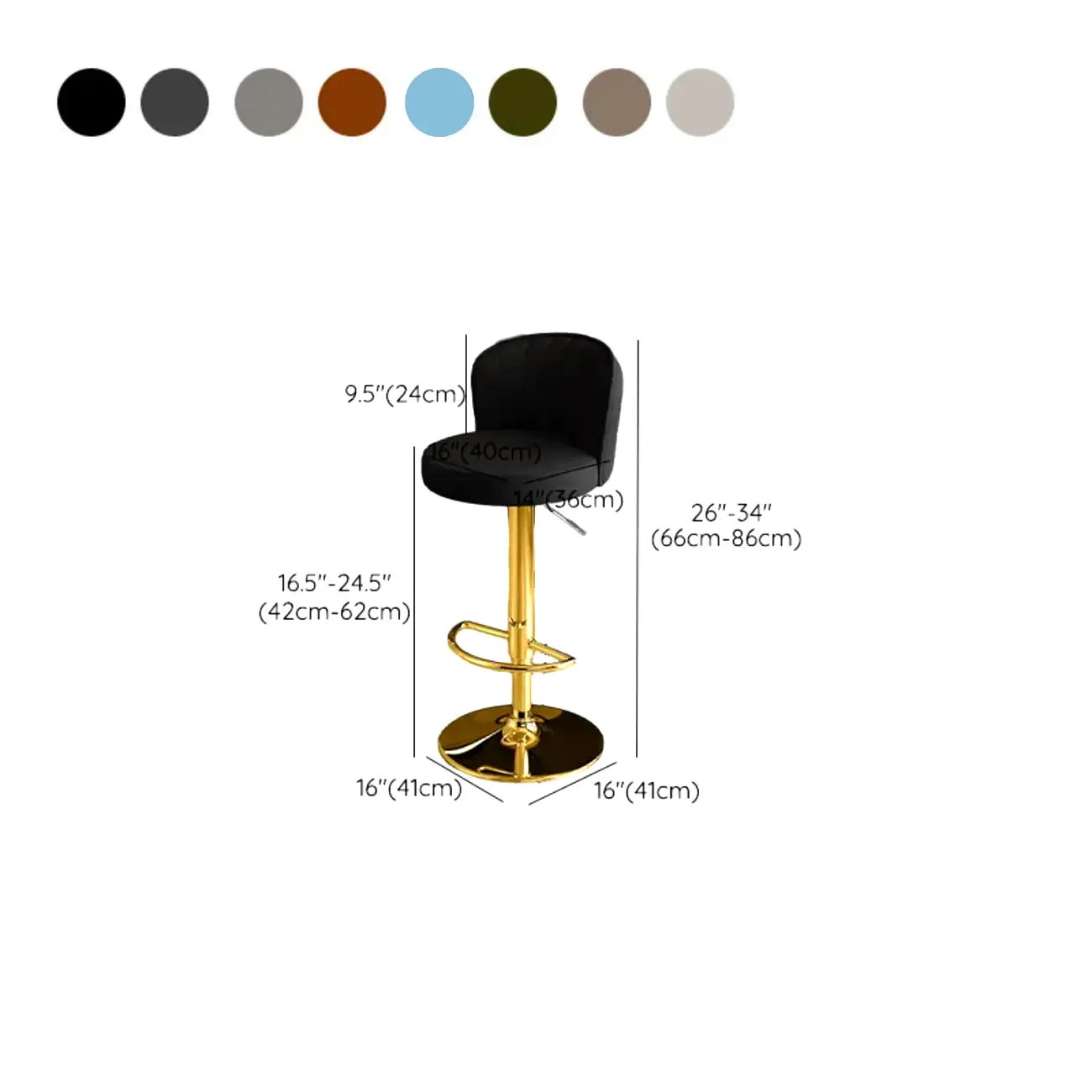 Modern Leather Adjustable Swivel Bar Stools with Back Image - 62 | homeyfad
