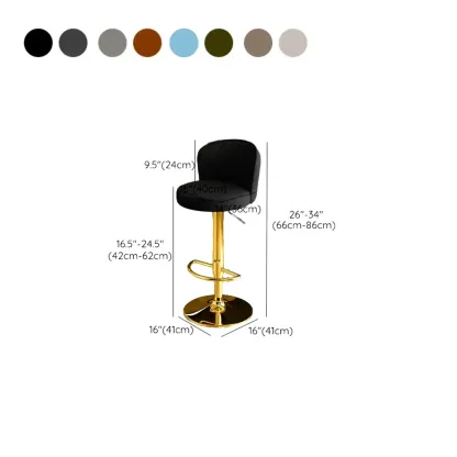 Modern Leather Adjustable Swivel Bar Stools with Back Image - 62
