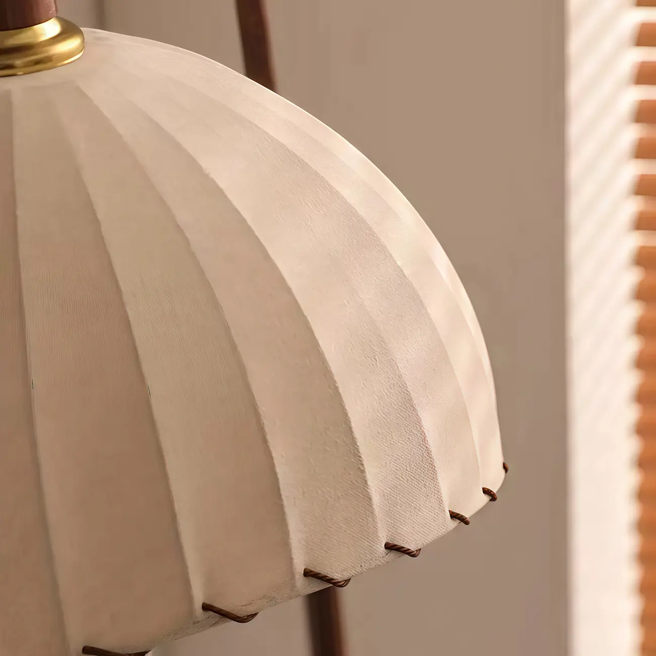 Adjustable Wooden Beige Dome Arc Floor Lamp with Table Image - 8 | homeyfad