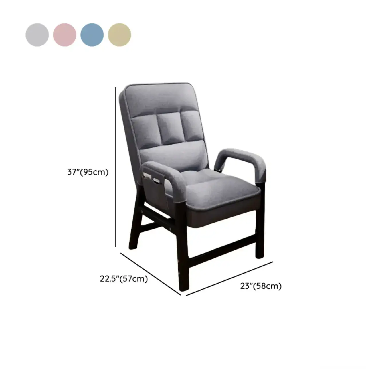 Modern Grey Upholstered 4-Leg Office Chair Image - 15 | homeyfad