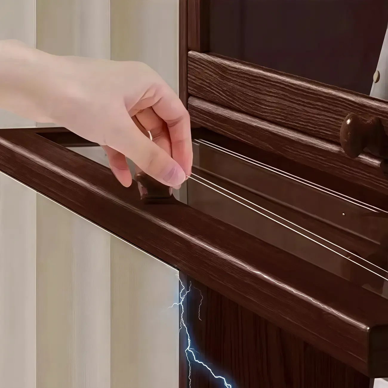 Scandinavian Natural 5-Tier Wood Bookcase with Flip-up Doors Image - 4