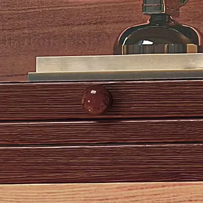 Scandinavian Natural 5-Tier Wood Bookcase with Flip-up Doors Image - 20