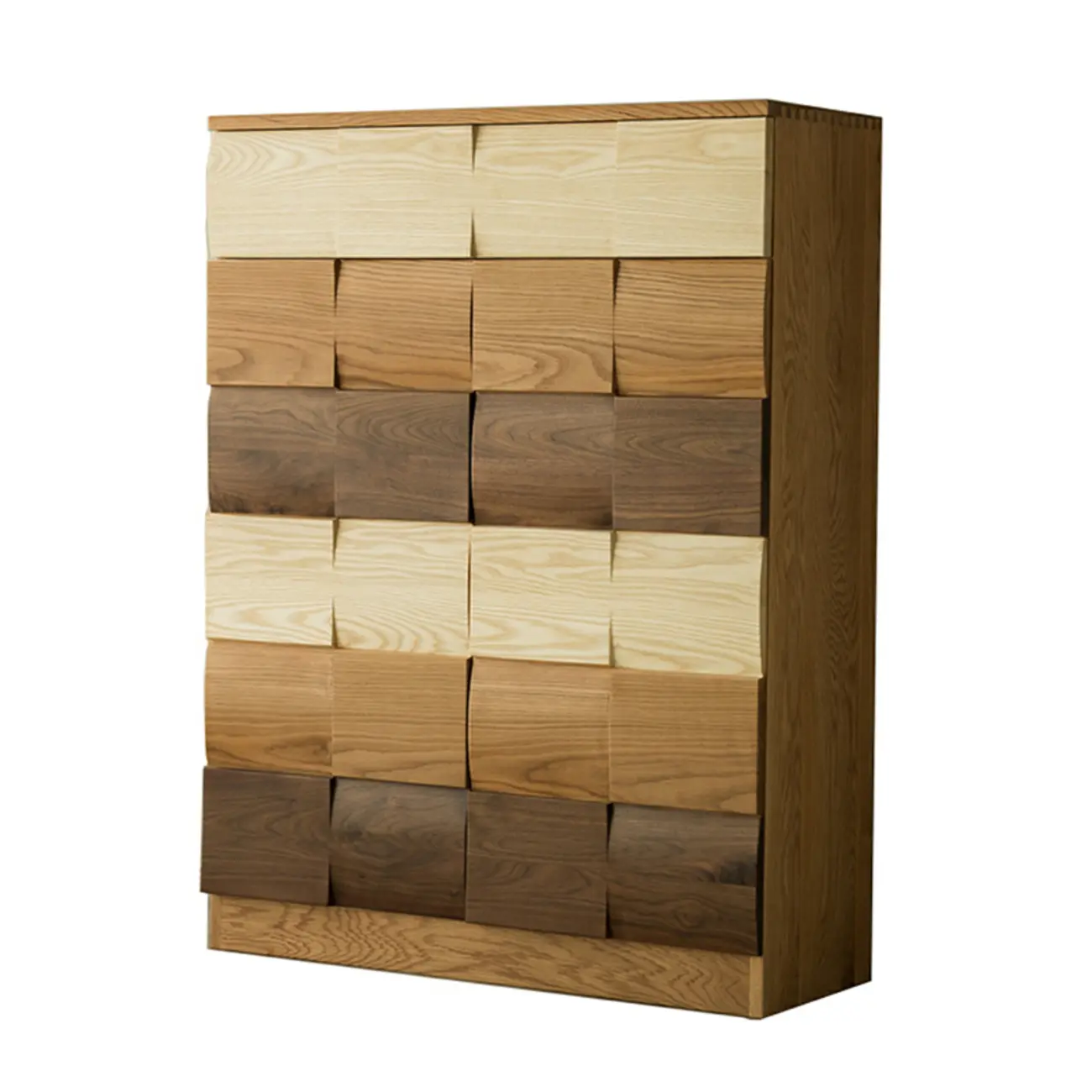 Scandinavian Brown Solid Wood Shoe Cabinet for Entryway Image - 11 | homeyfad