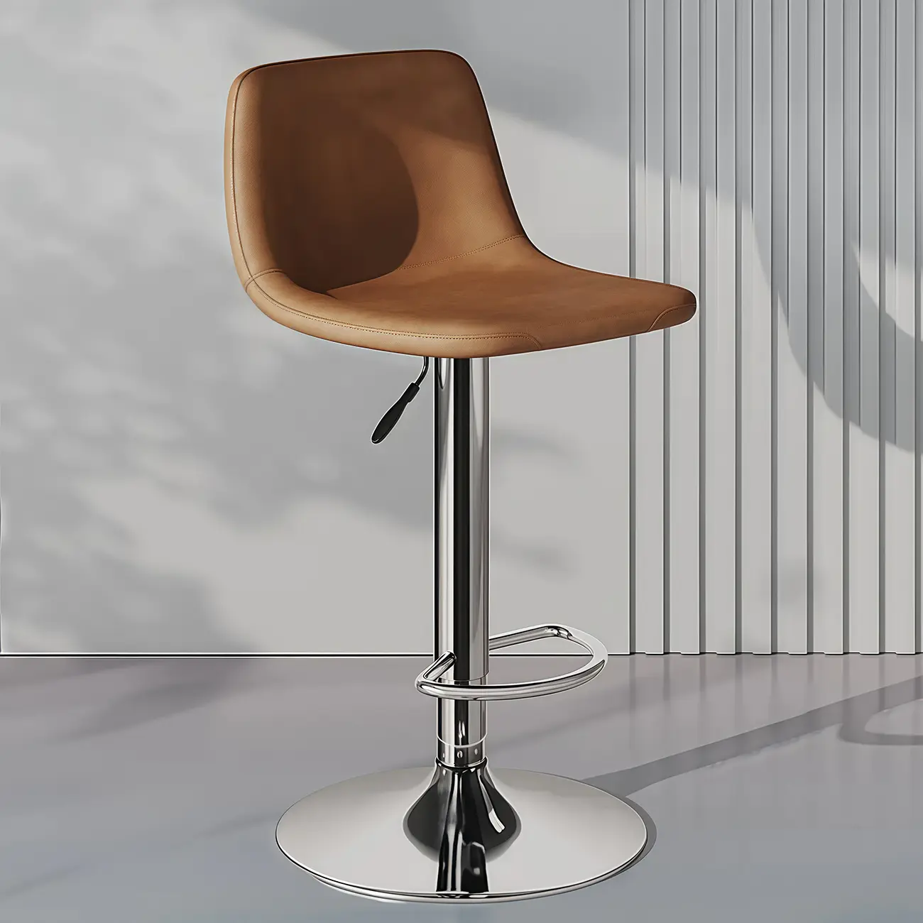 Adjustable Leather Bucket Swivel Bar Stools Image - 16 | homeyfad