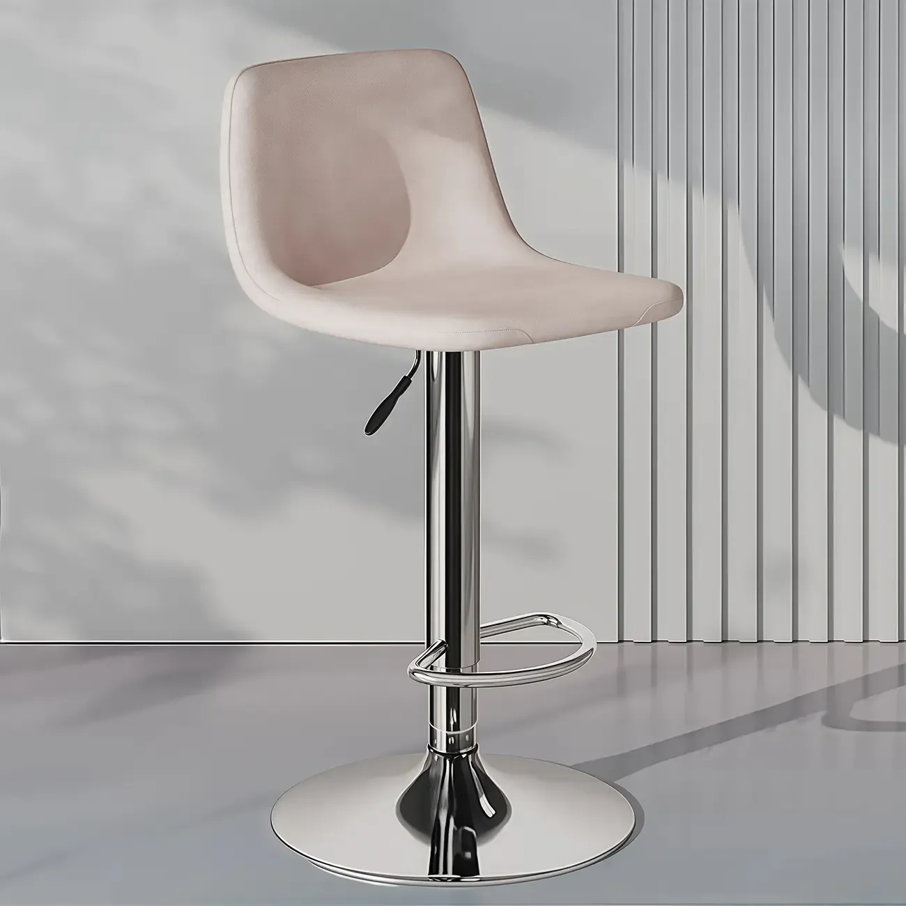 Adjustable Leather Bucket Swivel Bar Stools Image - 17