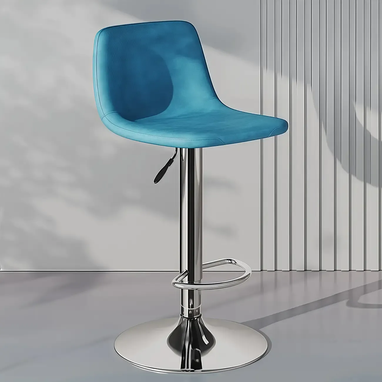Adjustable Leather Bucket Swivel Bar Stools Image - 19