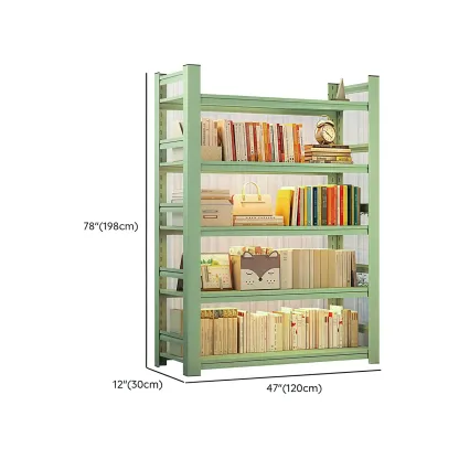 Multi-functional Vertical Green Steel 5-Shelf Bookshelf Image - 19